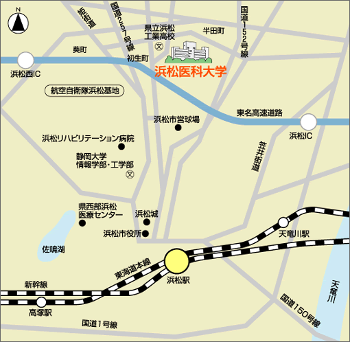 浜松医科大学の地図