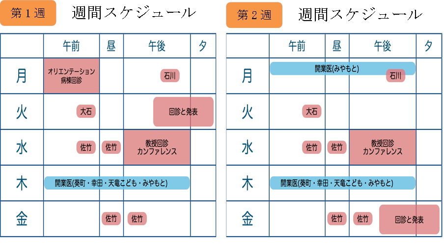 週間スケジュール