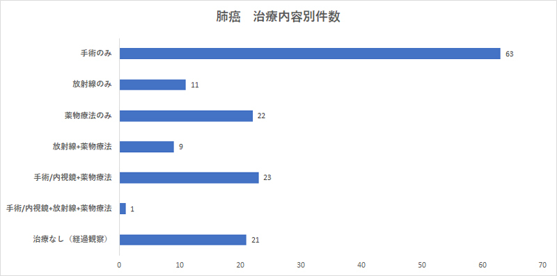 肺癌 治療内容別件数