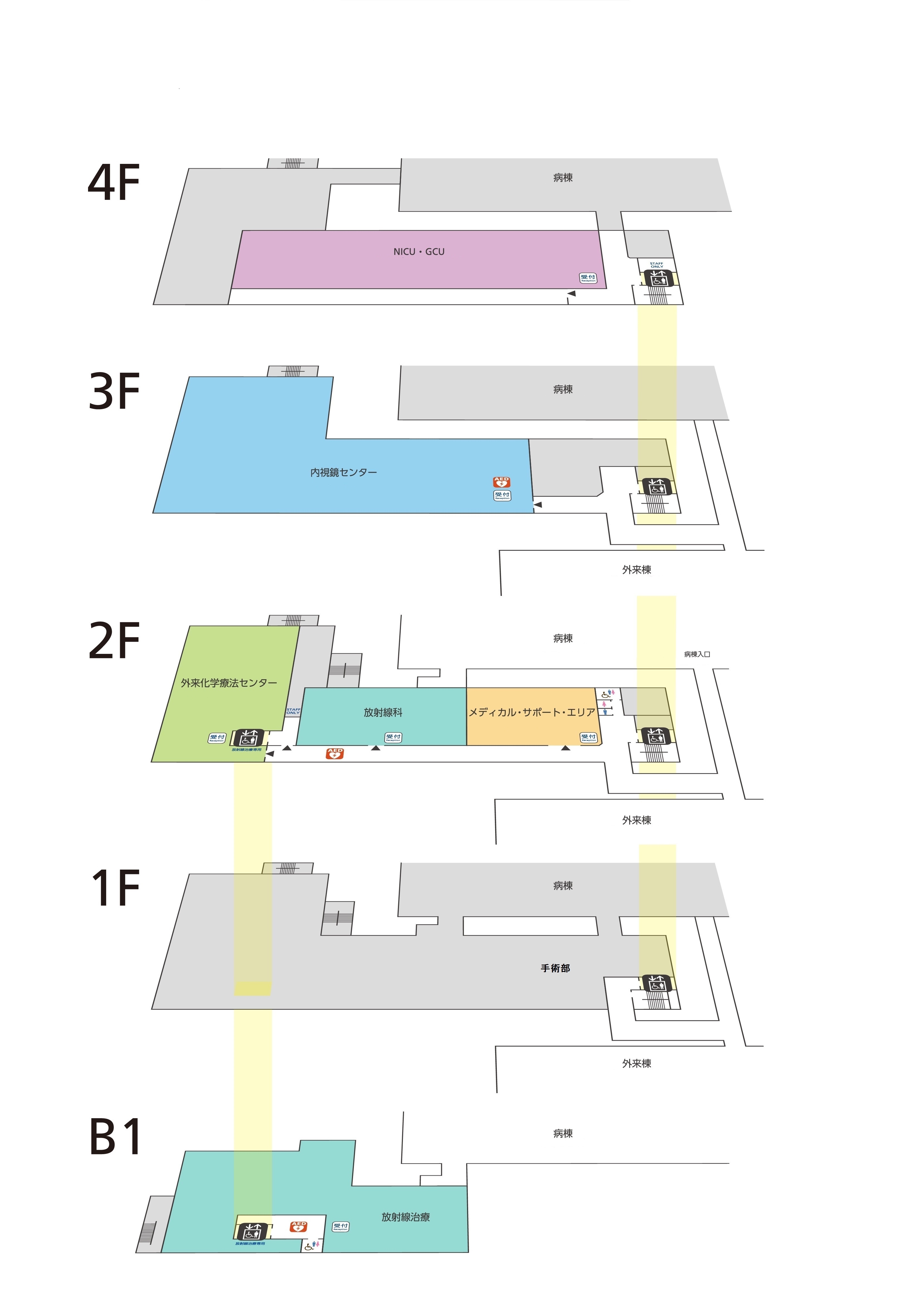 20211202　（1207　アさんへ修正版英なし手術部追記）施建築より　Ｒ401先端医療センター　総合マップ_階数表示あり・エリア名あり211201.jpg