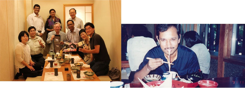 Enjoying Sushi, Udon, Tempura, etc. - my favorites in Japan with my mentor Prof Dr. Kanayama, Prof. Dr. Takao Kobayashi, Dr. Maehara (PhD Colleague), Dr. Suzuki (Soccer Fan friend). My Daughter and her supervisor Prof Dr. Itoh, my son in law Dr Prottoy Hasan.金山尚裕先生、小林隆夫先生、前原先生(博士課程の同僚)、鈴木先生(サッカーファン友達)、私の娘、娘の指導教員伊東先生、義理の息子Prottoy Hasanと共に。私の大好物の寿司やうどん等を食べて楽しみました。